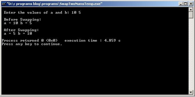 C-Program-Swap-Two-Nums
