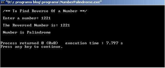 Number-Palindrome-Output