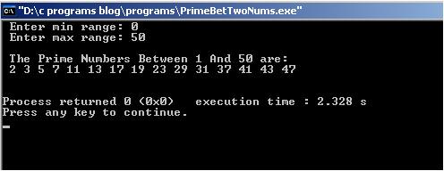 Prime-Between-Two-Numbers