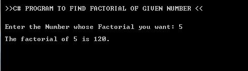 C#.Net Factorial of Number