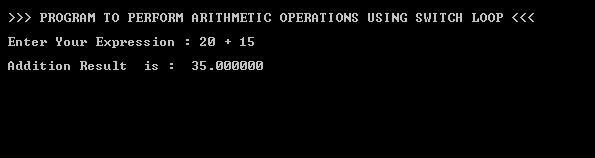 Arithmetic Operation Using Switch_Output