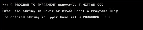 C Program ToUpper Function_Output