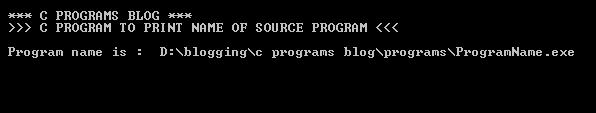 C Program Name output