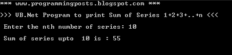 Vb.Net Sum Of Series