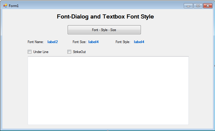 Font Dialog Winforms