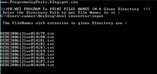 VB.Net FileNames in Directory