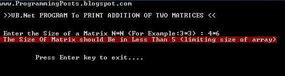 VB.Net Matrix Addition_3