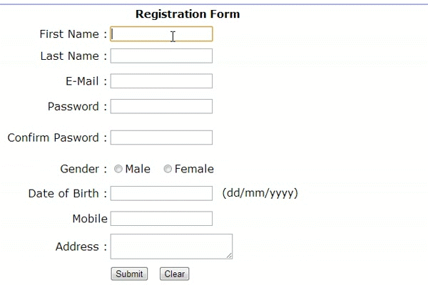Registration Form Asp.Net