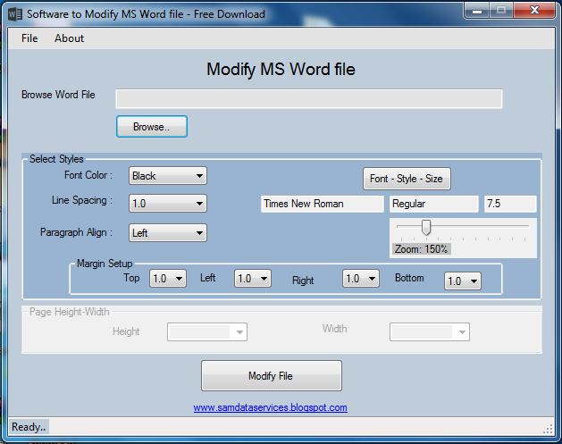 Modify process Word File software
