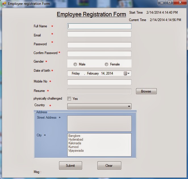 Registration Form 3 tier C#.net