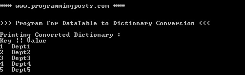 DataTable-to-Dictionary-C-Sharp-output